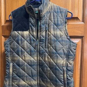 Ralph Lauren Brown Plaid Quilted Vest